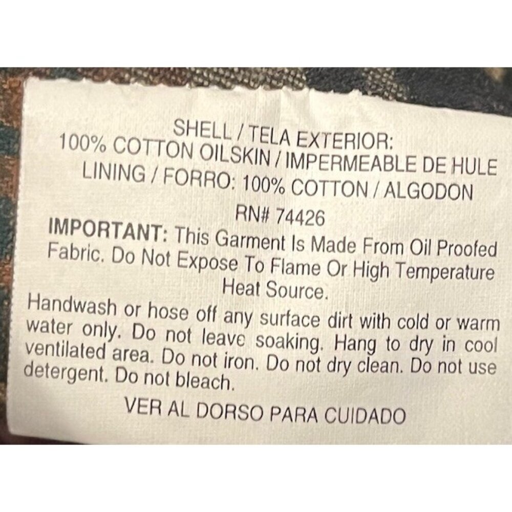 The Australian Outback Collection Green Chore Jacket Oil Skin Ranch Wear Size S - Picture 13 of 13